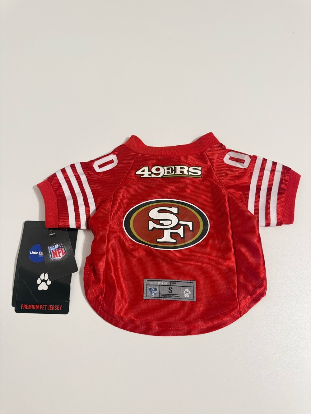San Francisco 49ers Red Pet Jersey & Top Style Sz S